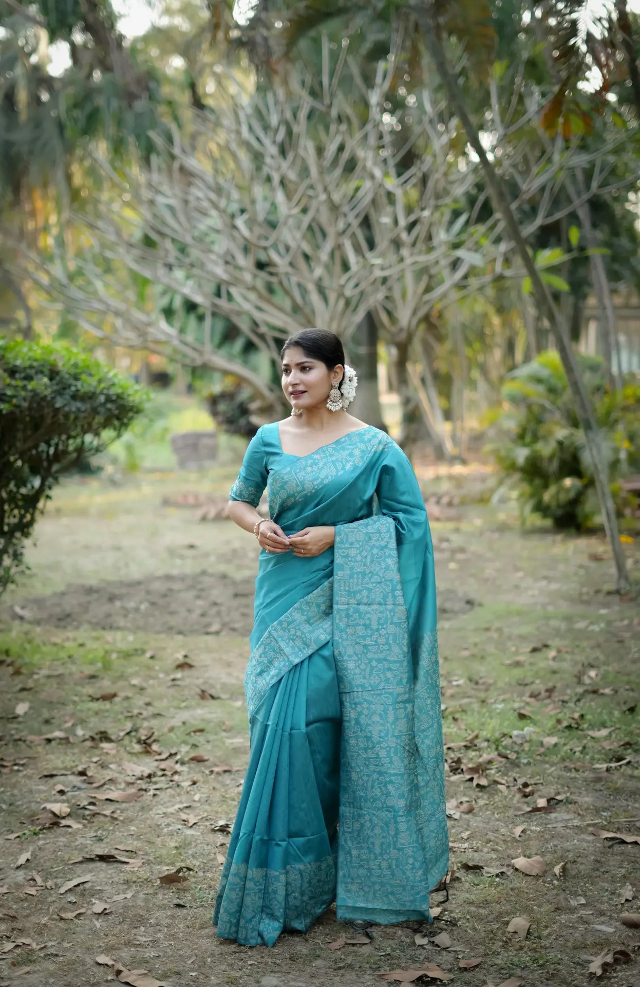 Handloom Tussar Silk Printed Saree
