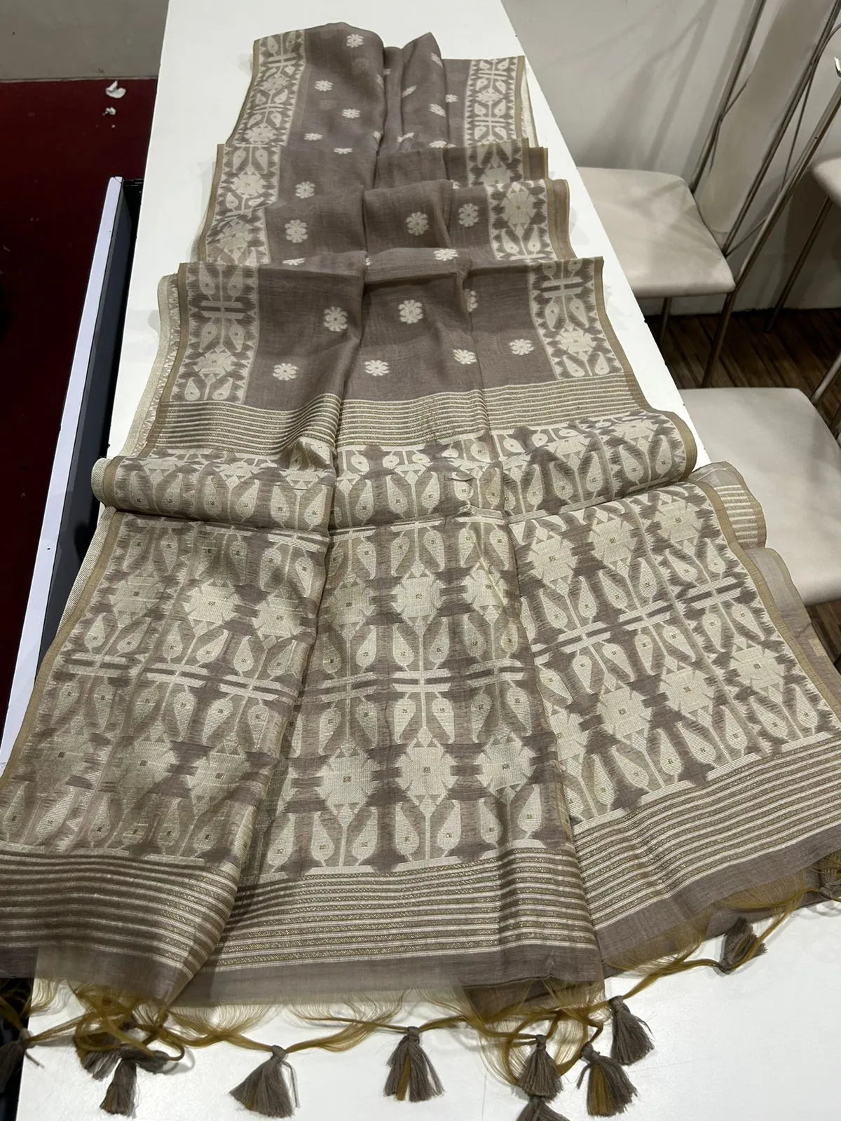 Soft Jamdani Muga Cotton Saree