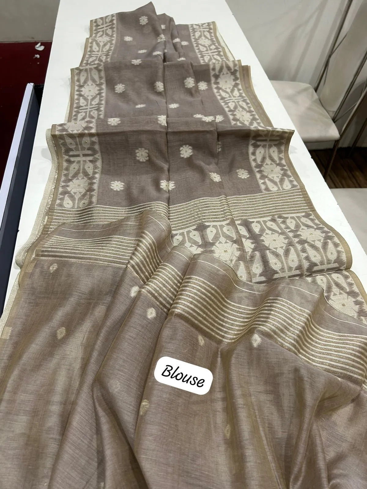 Soft Jamdani Muga Cotton Saree