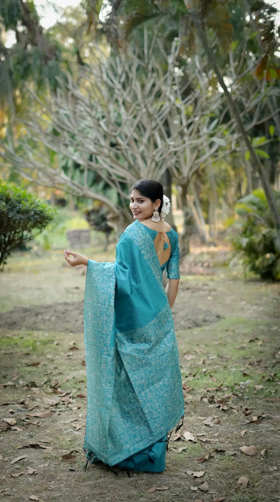 Handloom Tussar Silk Printed Saree