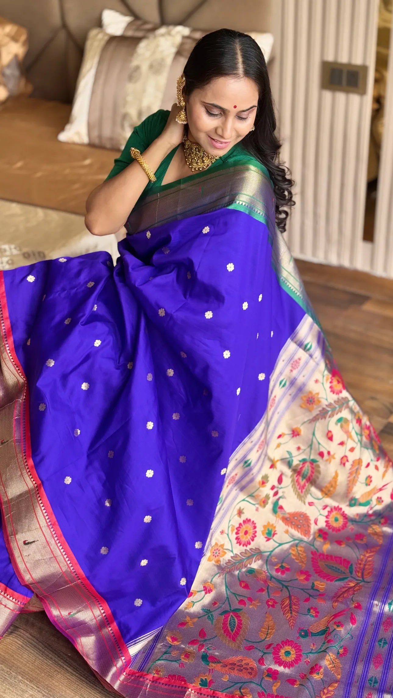 Ganga Jamuna Border Combination Paithani Saree