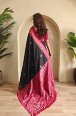 Dual Tone Designer Banarasi Soft Silk Saree