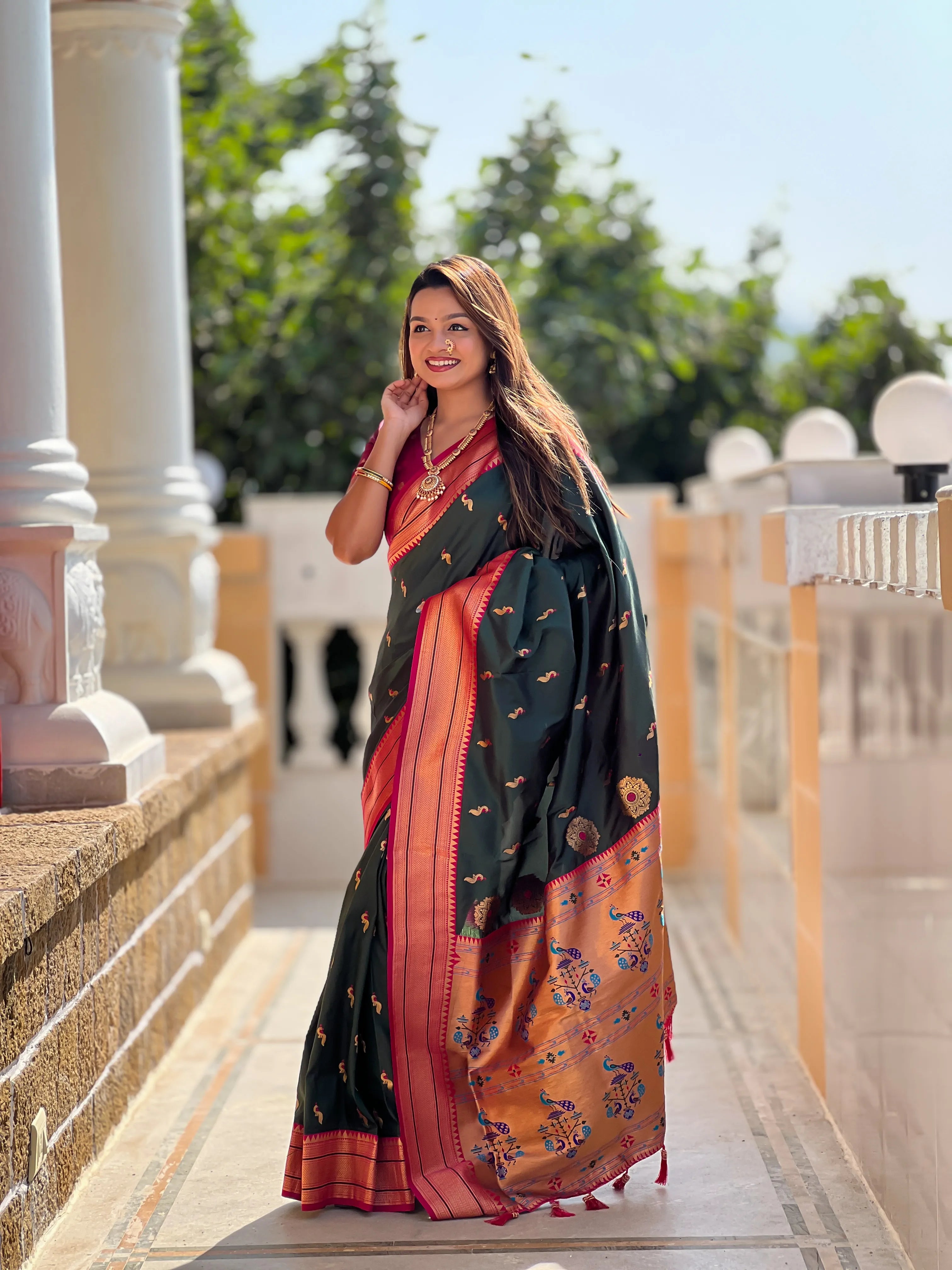 Peacock Paithani Soft Silk Saree