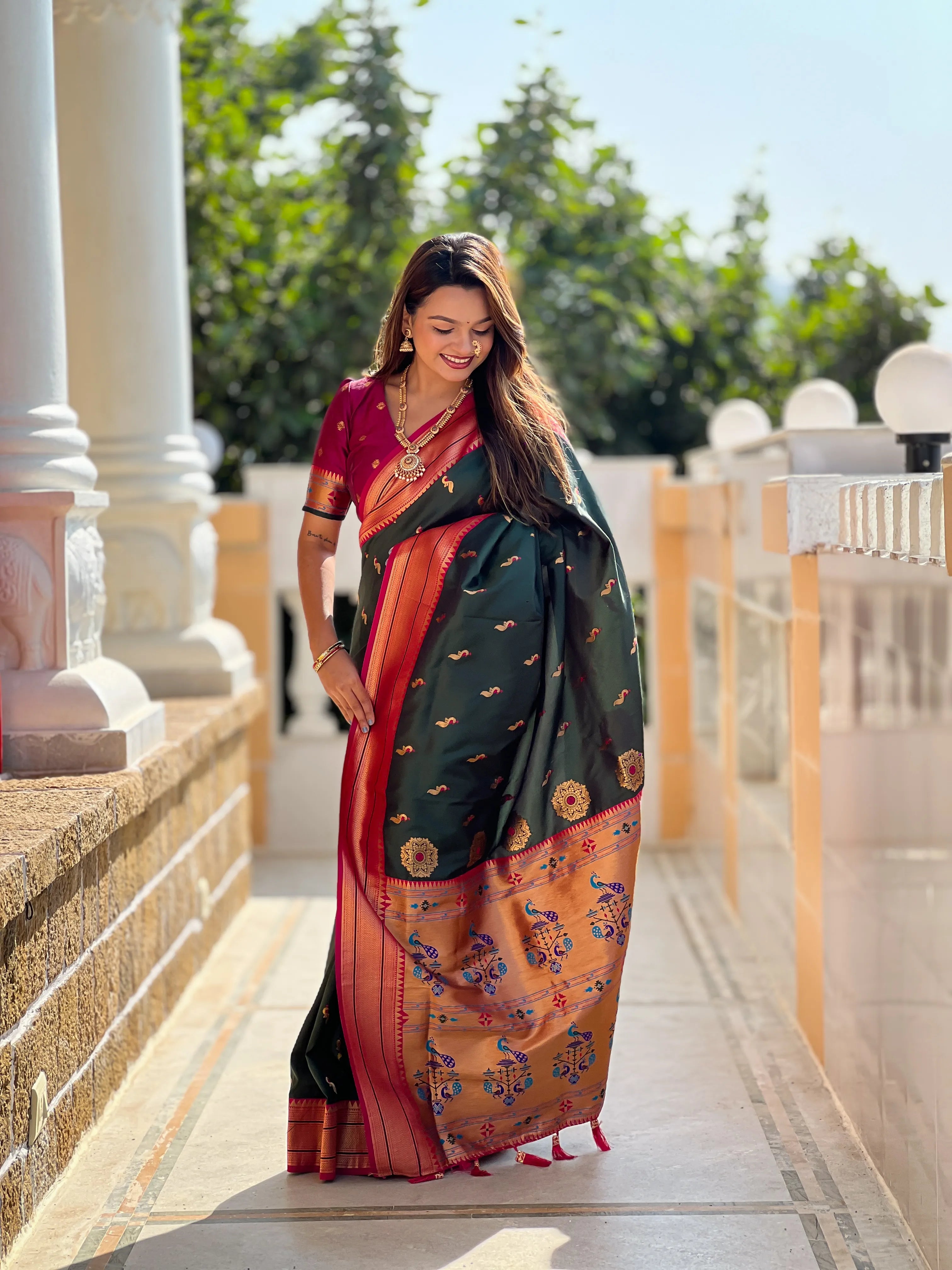 Peacock Paithani Soft Silk Saree