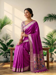 Soft Khadi Raw Silk Rich Paithani Saree