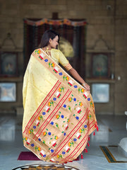 Soft Silk Meenakari Rajhans Lotus Pallu Saree