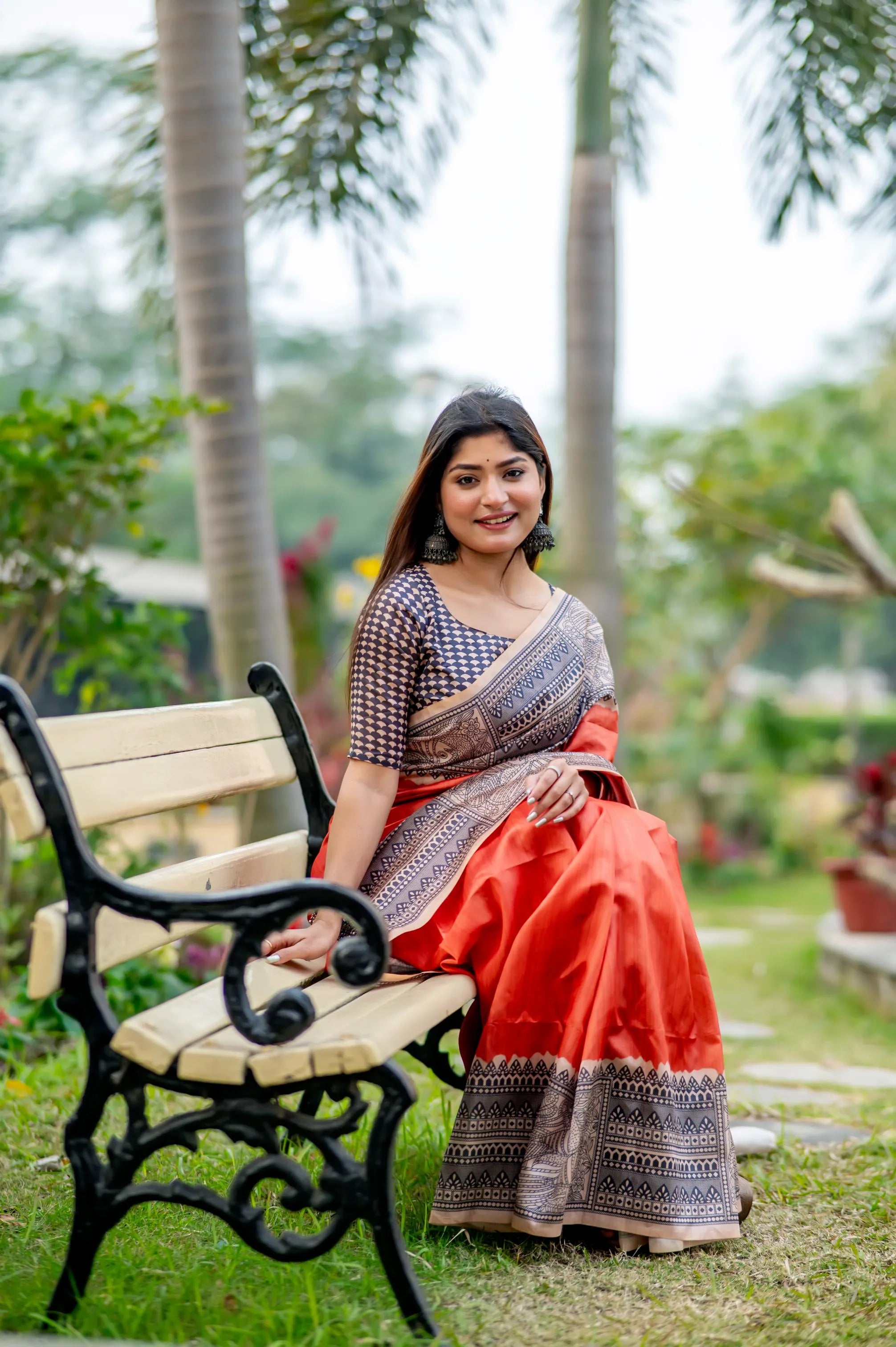 Soft Madhubani Silk Printed Kalamkari Saree