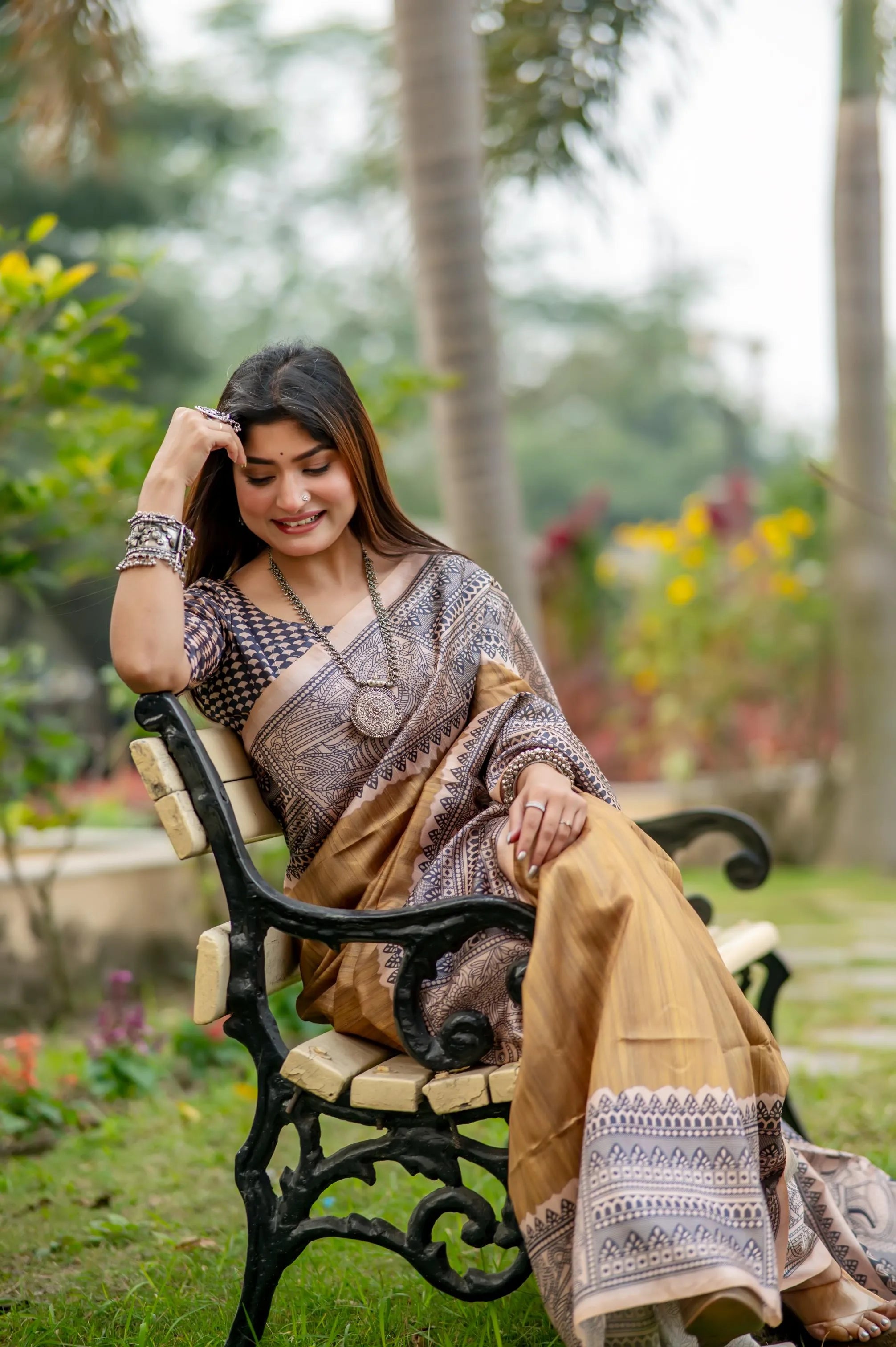 Soft Madhubani Silk Printed Kalamkari Saree