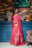 Soft Tussar Silk Bandhani Kantha Border Saree