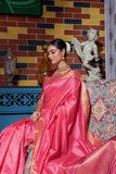 Soft Tussar Silk Bandhani Kantha Border Saree