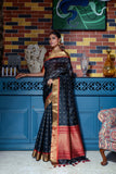 Soft Tussar Silk Bandhani Kantha Border Saree