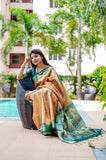 Premium Soft Desi Raw Silk Floral Printed Saree (Product Code: AS-846)