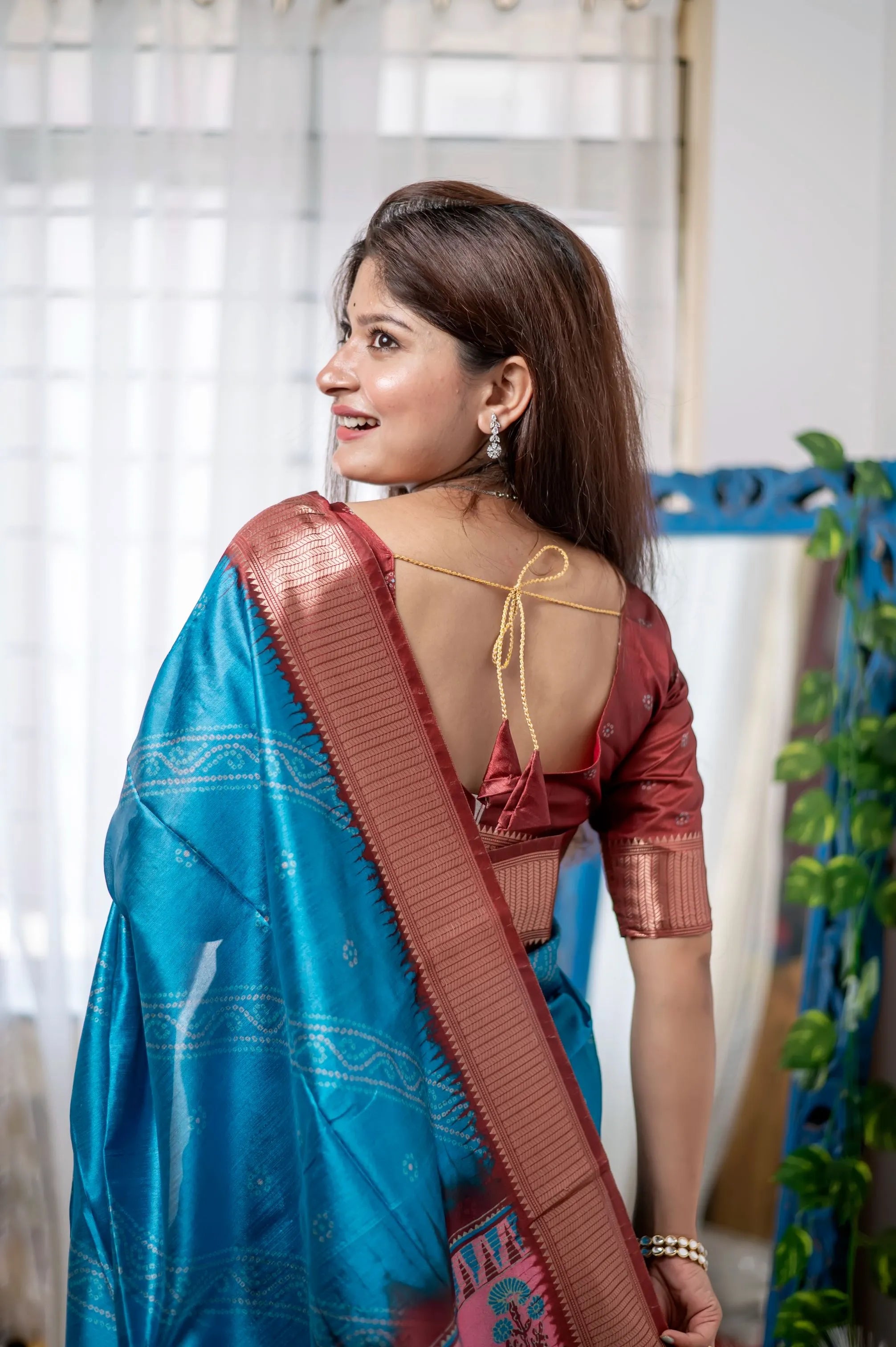 Premium Soft Desi Raw Silk Floral Printed Saree (Product Code: AS-846)