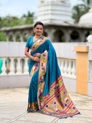 Soft Silk Meenakari Rajhans Lotus Pallu Saree