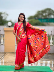 Soft Silk Meenakari Rajhans Lotus Pallu Saree