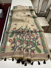Soft Peacock Design Muga Cotton Saree