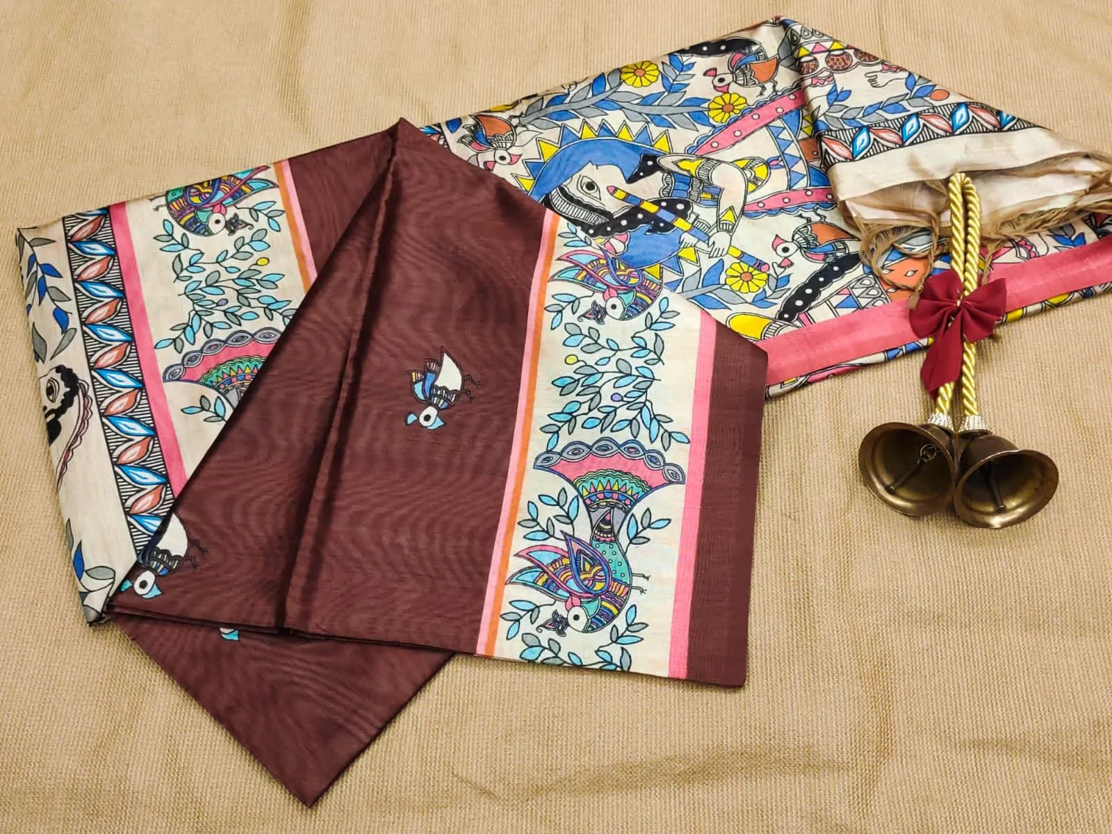 Soft Madhubani Silk Printed Kalamkari Saree