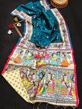 Soft Madhubani Silk Printed Kalamkari Saree