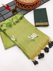 Premium Soft Muga Cotton Pichwai Saree