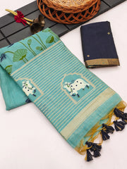 Premium Soft Muga Cotton Pichwai Saree