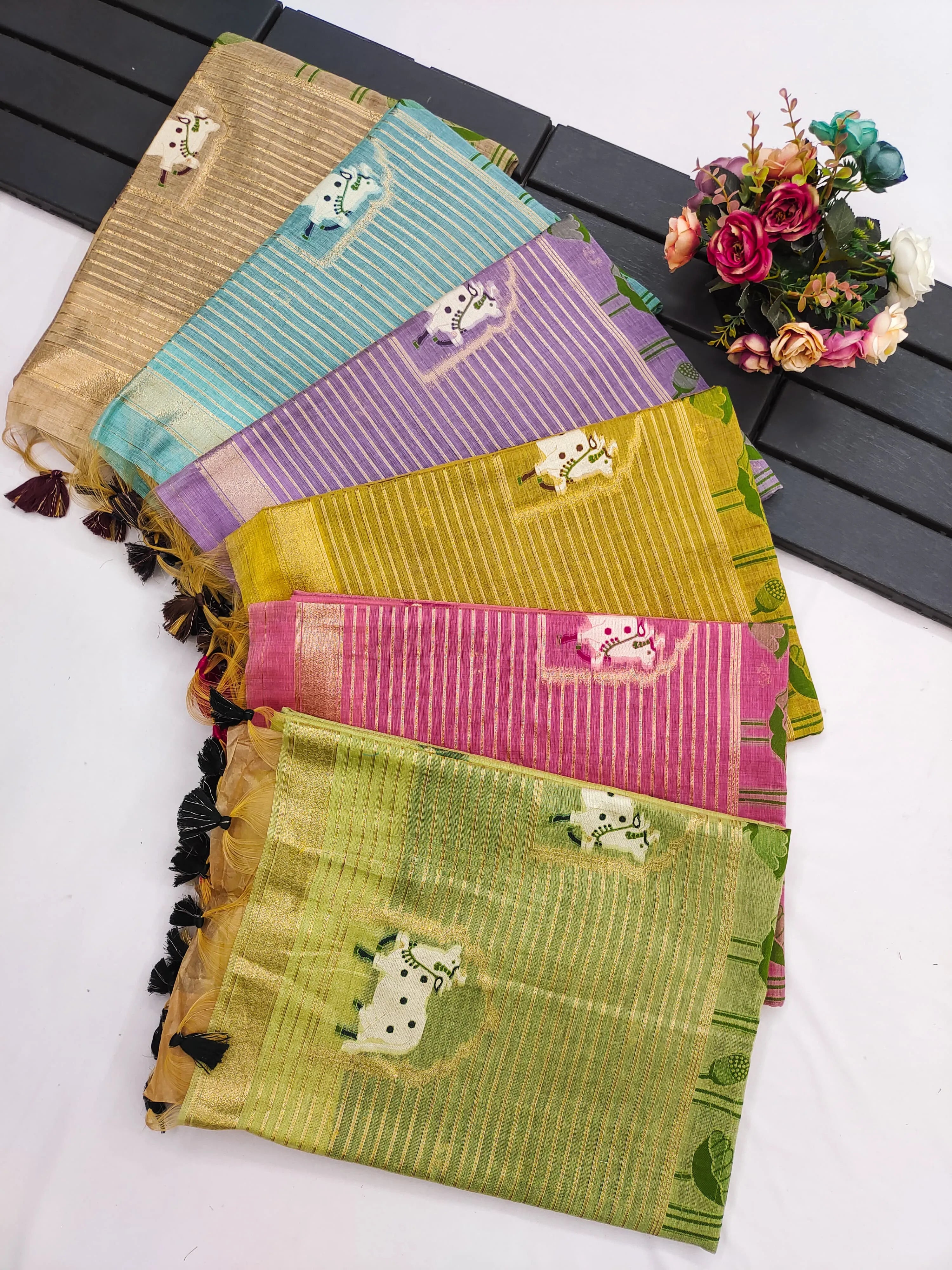 Premium Soft Muga Cotton Pichwai Saree