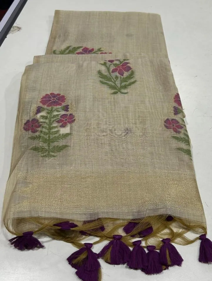 Premium soft Muga Cotton Saree