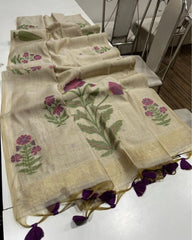 Premium soft Muga Cotton Saree