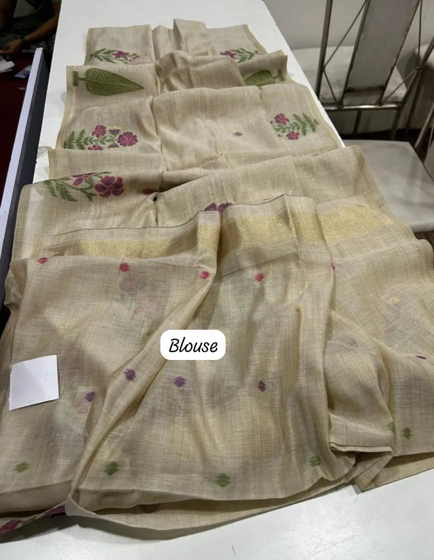 Premium soft Muga Cotton Saree