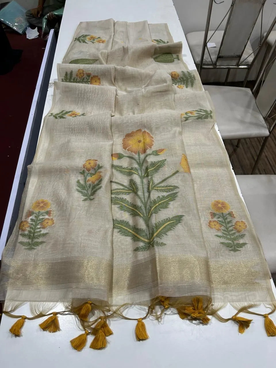 Premium soft Muga Cotton Saree