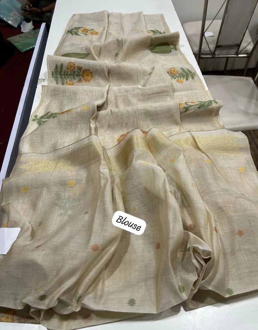 Premium soft Muga Cotton Saree