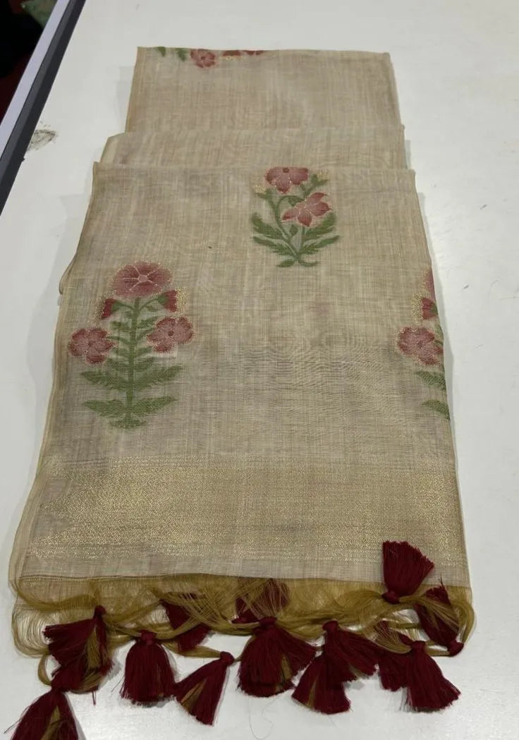 Premium soft Muga Cotton Saree