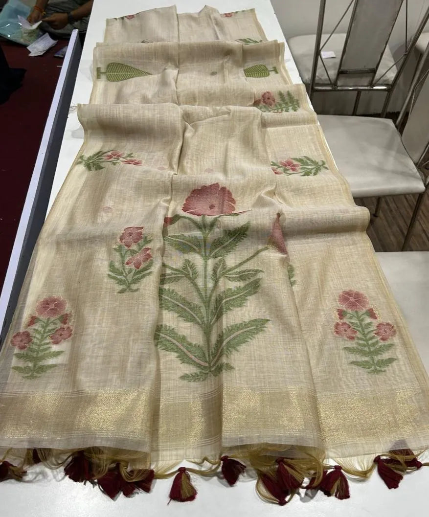 Premium soft Muga Cotton Saree