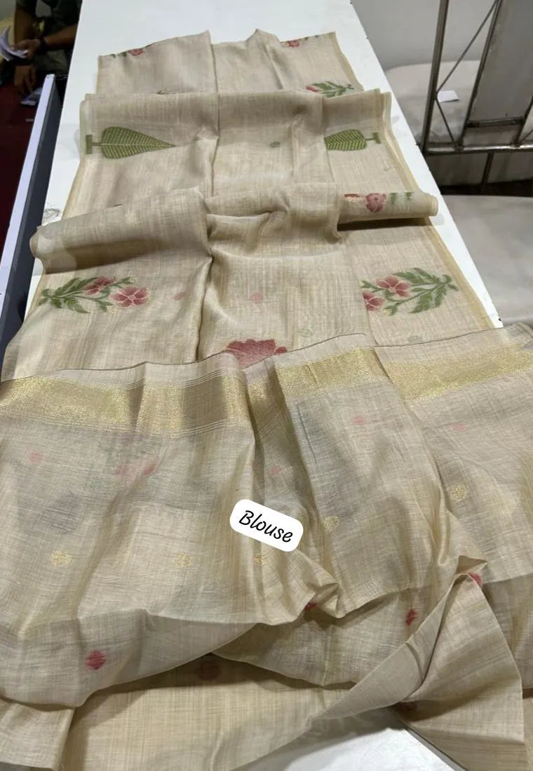 Premium soft Muga Cotton Saree