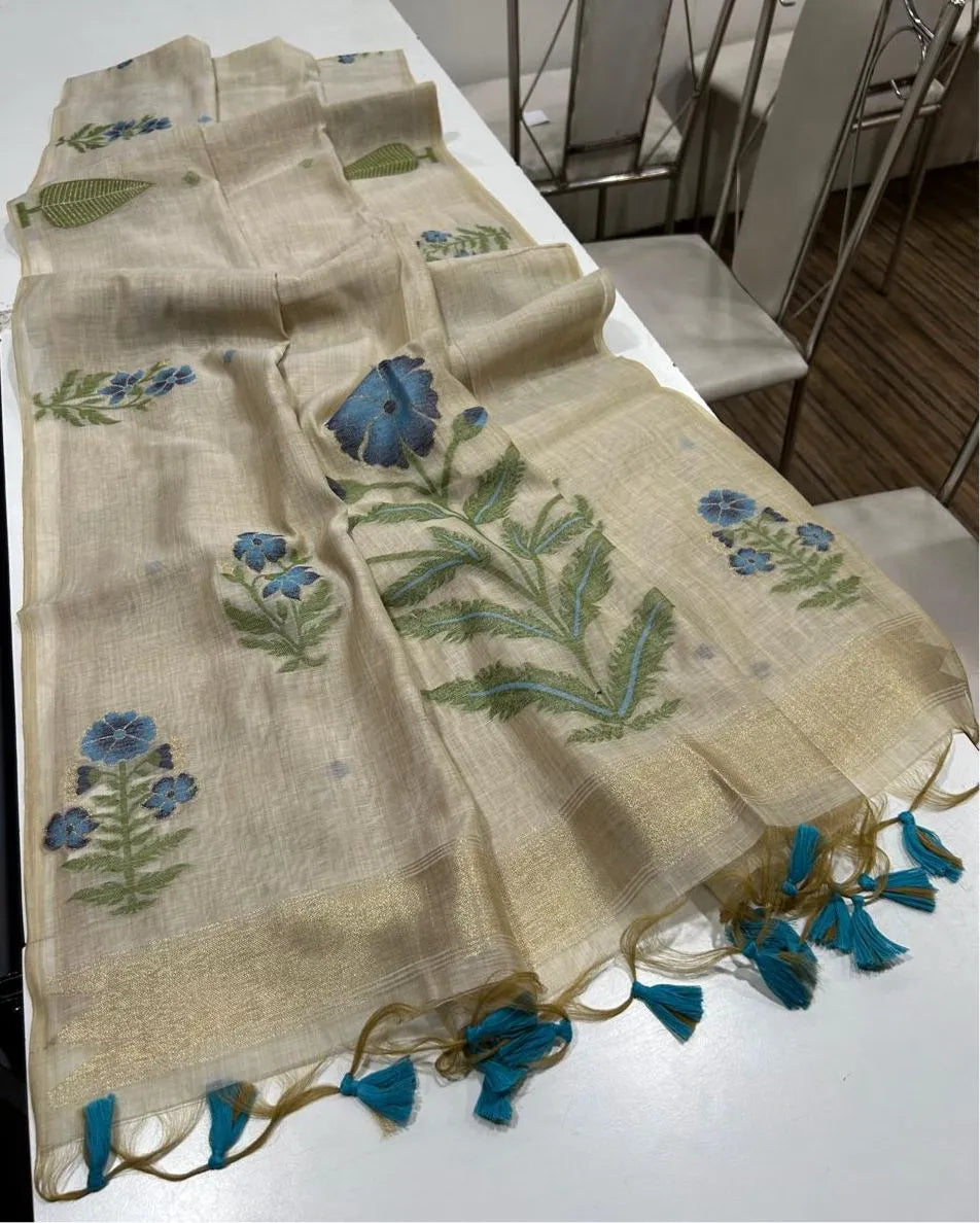 Premium soft Muga Cotton Saree