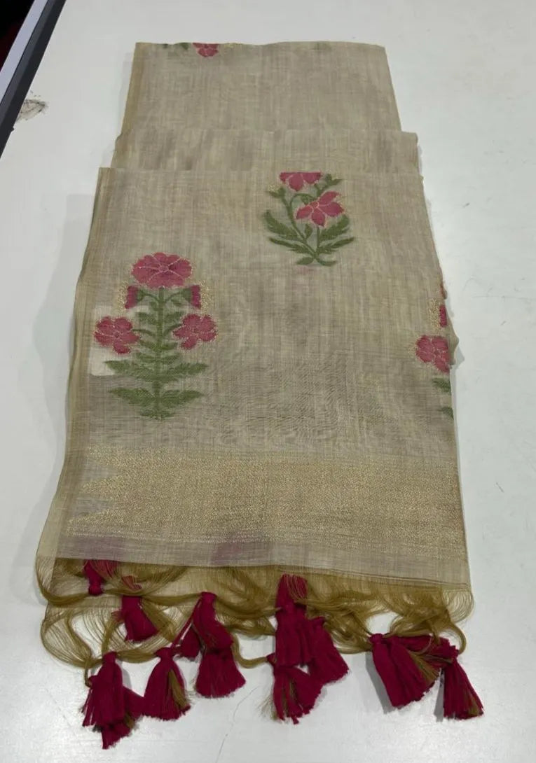 Premium soft Muga Cotton Saree