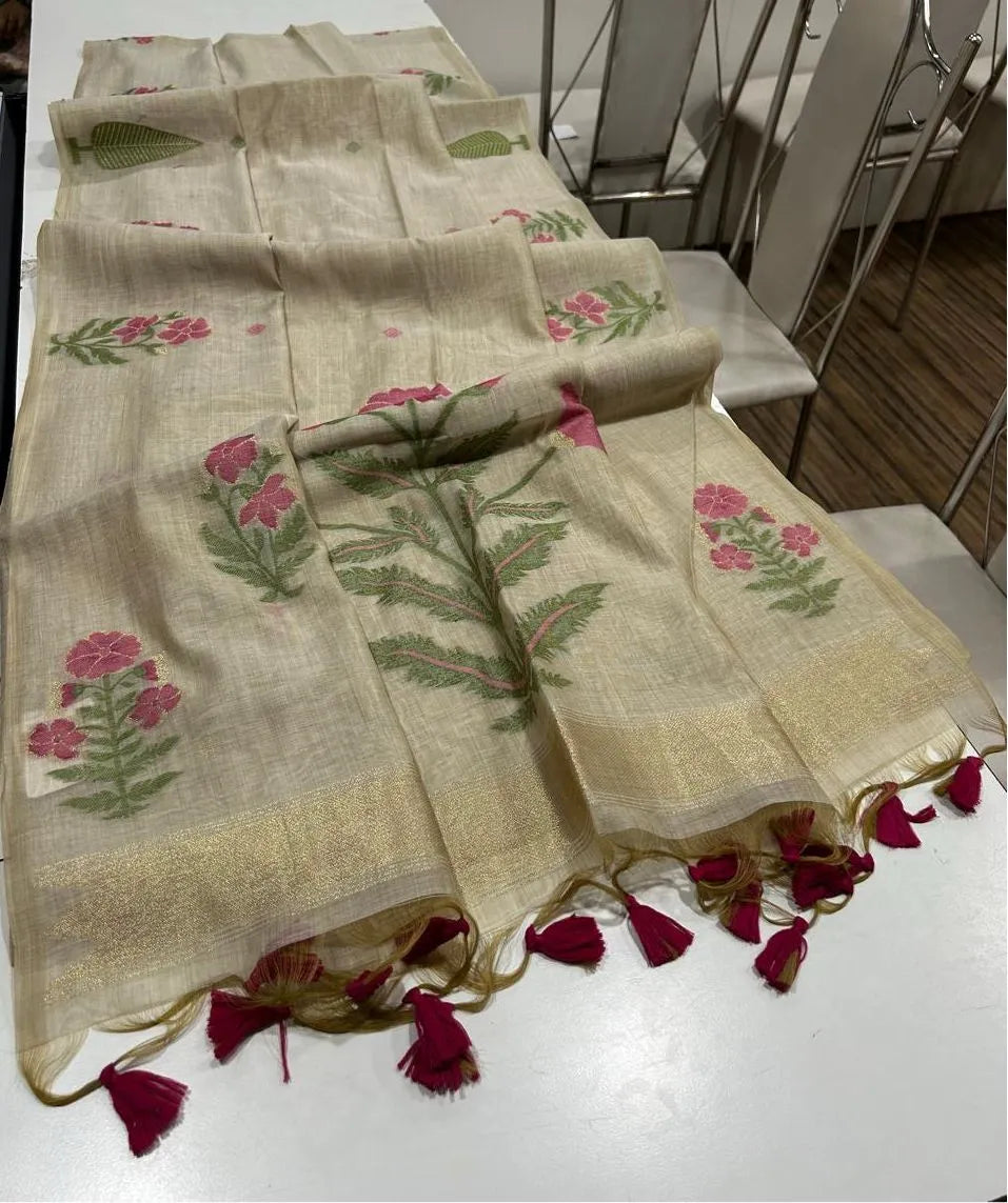 Premium soft Muga Cotton Saree