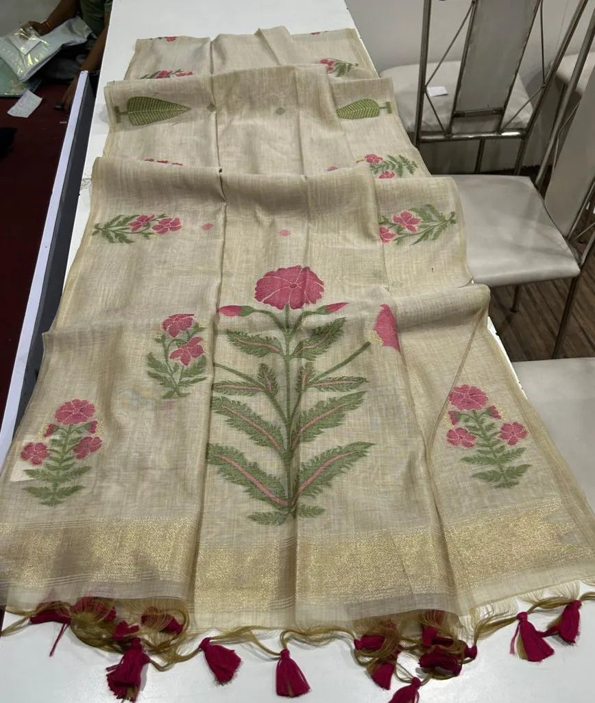 Premium soft Muga Cotton Saree