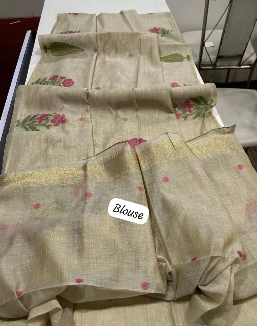 Premium soft Muga Cotton Saree