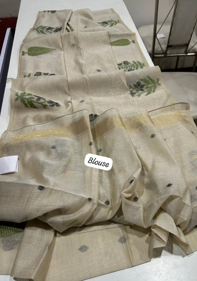 Premium soft Muga Cotton Saree