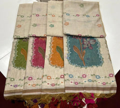 Premium Muga Cotton Resham Floral Pallu Saree