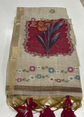 Premium Muga Cotton Resham Floral Pallu Saree