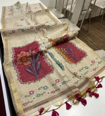 Premium Muga Cotton Resham Floral Pallu Saree