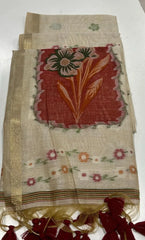 Premium Muga Cotton Resham Floral Pallu Saree