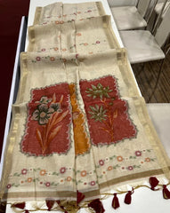 Premium Muga Cotton Resham Floral Pallu Saree