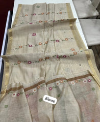 Premium Muga Cotton Resham Floral Pallu Saree