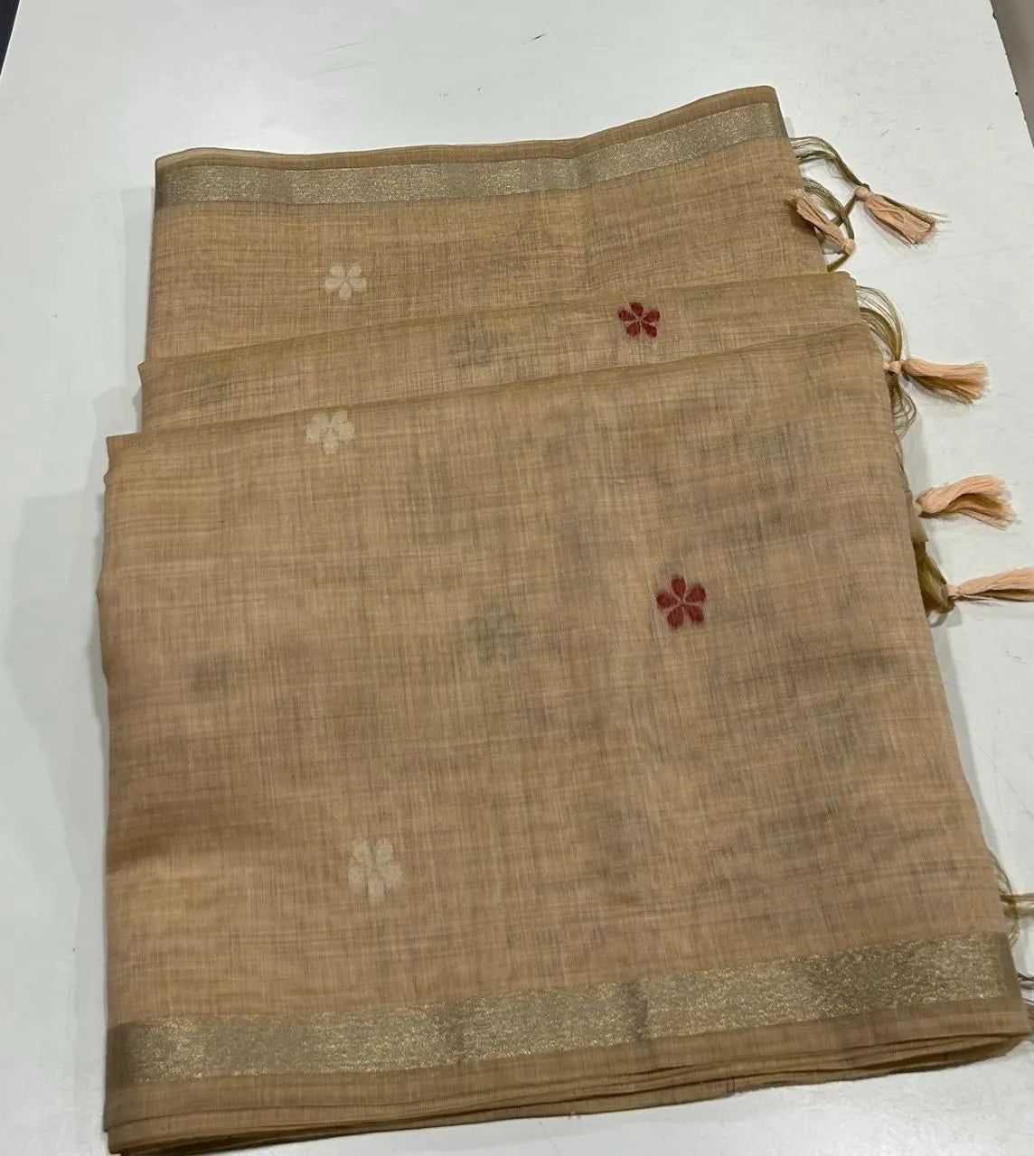 Soft Muga Cotton Colorful Pallu Saree