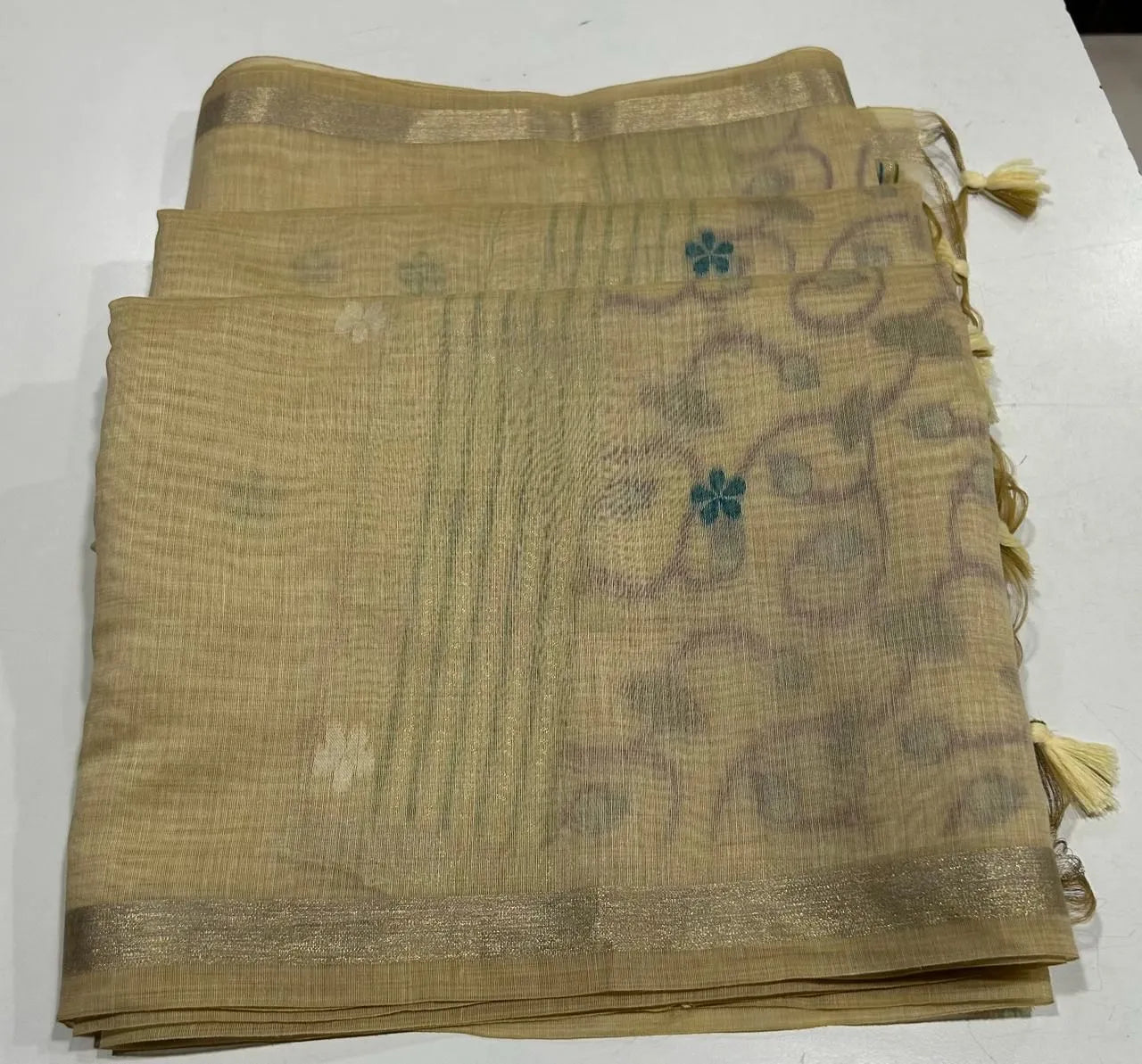 Soft Muga Cotton Colorful Pallu Saree