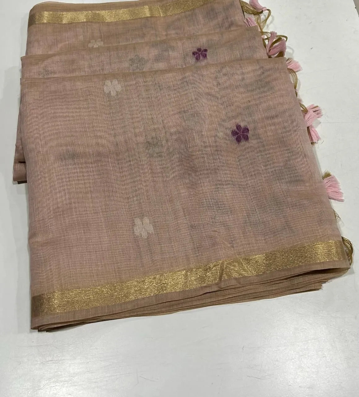 Soft Muga Cotton Colorful Pallu Saree