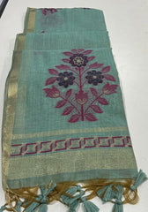 Classic Floral Paithani Type Muga Cotton Saree