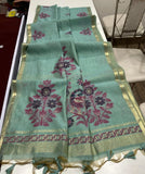 Classic Floral Paithani Type Muga Cotton Saree